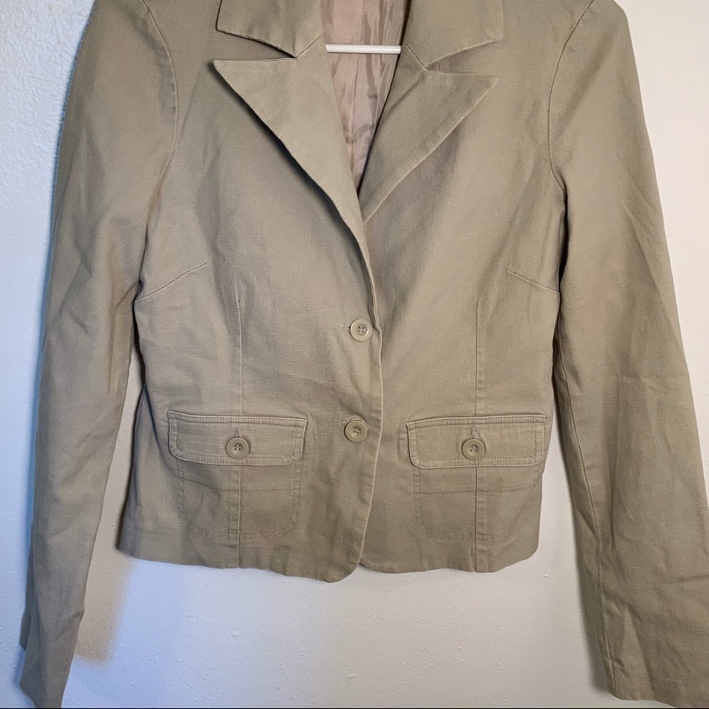 Vintage Guess Jeans 2 Button Blazer Beige - Picture 4 of 9
